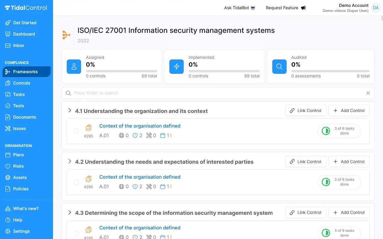 Frameworks ISO page